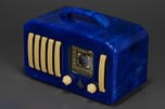 Bright Lapis Blue Catalin Emerson EP-375 ’5+1’ Radio w/ Handle - Incredible